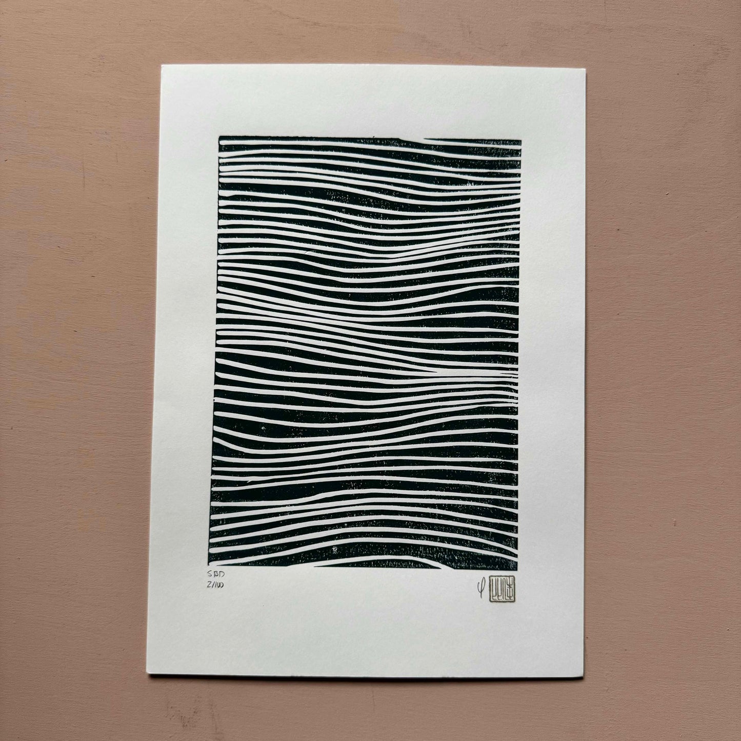Flow Original Linocut Print