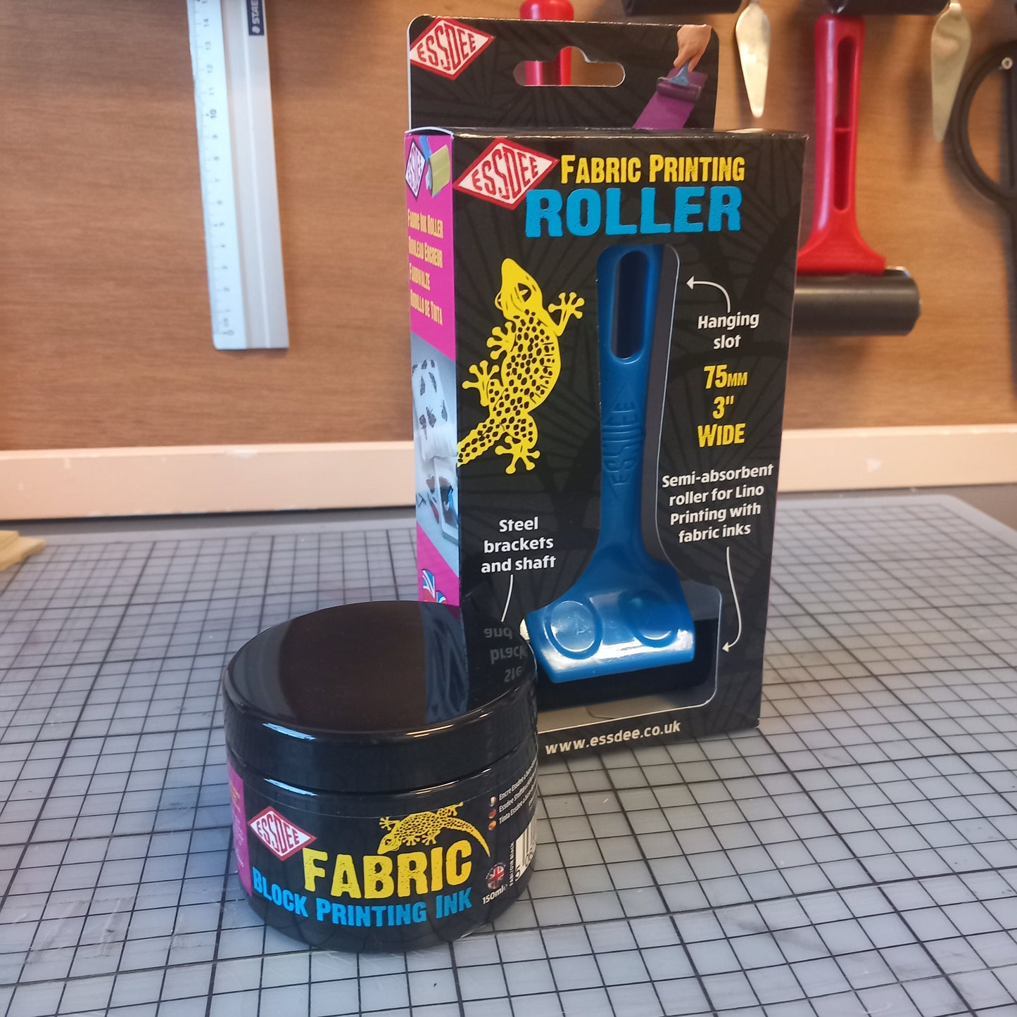 Roller and Ink Bundle - for printing lino on fabrics