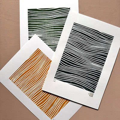 Flow Original Linocut Print